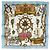 Hermès Foulard Hermes Carre 90 MUSEE Multicolore Blu chiaro