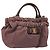 Borsa a mano Salvatore Ferragamo Vala Nylon 2way Marrone Tono Oro Auth BA14653
