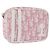 Pouch Christian Dior Trotter Canvas PVC Rosa Argento Auth bs36488