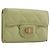 Portafoglio CHANEL Matelasse 2.55 in pelle d'agnello verde e oro CC Auth 193593A D'oro