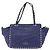 Borsa Tote VALENTINO Studs in pelle 2way Blu Tono Oro Auth BA14688 - vista 2