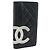 Portafoglio lungo CHANEL Matelasse Cambon Line in pelle nera e argento CC Auth bs36564 Nero