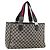 Borsa Tote GUCCI GG Canvas Sherry Line Navy Silver 145758 Auth 194942A Argento Blu navy
