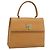 Céline Borsa a mano CELINE in pelle marrone tono oro Auth ka5521A