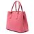 Sac à main double satchel Prada Medium Saffiano Cuir rose - vue 2