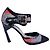 Escarpins Erdem cuir verni noir et imprimé floral Rouge Vert Gris