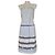 Burberry London Vestido de Algodón a Rayas Blanco Azul