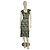 Bow Prada Midikleid Blumenprint Seidenjersey Braun Grün