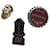 Set di spille Coach Skull, Rocket & Bottle Cap Rosso D'oro Gold hardware - vista 2