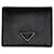 Prada Saffiano Triangle Bi-fold Geldbörse Schwarz