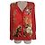 Basler Cardigan mit floralem Print in Rot Mehrfarben