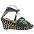 Proenza Schouler Sandali Espadrillas Zeppa Floral Faille Nero Bianco Verde