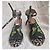 Proenza Schouler Sandali Espadrillas Zeppa Floral Faille Nero Bianco Verde - vista 2