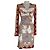 Autre Marque Anni Carlsson Gemustertes Midikleid Braun Weiß Rot Blau Golden Grau