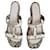Céline Celine Sandali wedge espadrillas Bianco Blu Beige