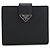 Cartera bi-fold Prada de piel Saffiano negra Negro