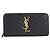 Cartera larga Saint Laurent de piel de becerro negra Negro