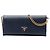 Portafoglio con catena Prada Blue Saffiano Lux Blu navy