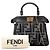 Borsa Satchel Fendi Nano Zucca Peekaboo in chenille grigio Marrone - vista 7
