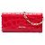 Cartera con cadena Miu Miu de charol rojo con relieve de cocodrilo Roja