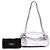 Borsa Bowling Versace in pelle metallizzata argento con etichetta - vista 7