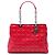 Dior Bolsa Shopping Lady Dior Soft Grande em Couro Verniz Vermelho Cannage