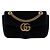Gucci GG Marmont Matelassé Schultertasche aus Samt, Schwarz, Medium