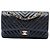 Chanel Black Medium Classic Chevron Crumpled Calfskin Double Flap Nero