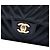 Chanel Black Medium Classic Chevron Crumpled Calfskin Double Flap Nero - vista 5