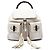 Bamboo Mochila Gucci em couro de bezerro granulado branco com tassel de bambu Cru