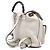 Bamboo Mochila Gucci em couro de bezerro granulado branco com tassel de bambu Cru - vista 2