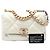 Chanel 19 Flap Medium em Lambskin Iridescente Branca Branco - vista 7