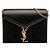Borsa Saint Laurent Cassandra con chiusura monogramma in camoscio nero e pelle di vitello