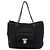 Tote Bag Prada in Tessuto Impuntu Nero con Catena