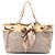 Gucci Positano Tote aus beigem Canvas Medium mit Guccissima-Besatz