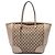 Borsa Tote Bree Gucci in canvas GG beige e vitello metallizzato