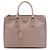 Prada Bolso Tote Galleria Double Zip Grande en cuero Saffiano Marrón Castaño Carne