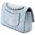 Chanel Blue Medium Classic Crackled Calfskin Wild Stitch Double Flap Blu chiaro - vista 2