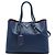 Prada Blue Large Saffiano Cuir Double Satchel