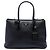 Prada Borsa Satchel Twin in Pelle Saffiano Nera con Chiusura Turnlock Nero