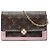 Portafoglio con catena Louis Vuitton Brown Monogram Flore Marrone