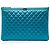 Chanel Blue Large Quilted Metallic Caviar Boy O Case Clutch