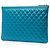 Chanel Blue Large Quilted Metallic Caviar Boy O Case Clutch - vista 2