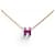 Hermès NEUF COLLIER HERMES POP H MINI CHAINE DORE PENDENTIF LAQUE VIOLET NECKLACE  - vue 2