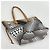 Borsa Tote Louis Vuitton Neverfull MM Marrone Bianco - vista 2