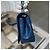 Borsa Chanel Classic Flap in pelle blu - vista 6