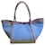 Hermès Lindy Beach Borsa Tote in Tela Blu e Pelle Viola Porpora  - vista 1