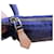 Hermès Lindy Beach Borsa Tote in Tela Blu e Pelle Viola Porpora  - vista 10