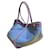 Hermès Lindy Beach Borsa Tote in Tela Blu e Pelle Viola Porpora  - vista 16