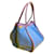 Hermès Lindy Beach Borsa Tote in Tela Blu e Pelle Viola Porpora  - vista 4